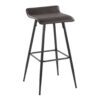Ale - Contemporary Fixed Height Bar Stool (Set of 2) - Black / Espresso - Image 2