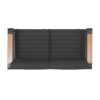 Loveseat With Slat Paneling And Aluminum Frame - Black - Image 7