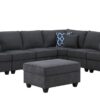 Cooper - 7 Piece Reversible L-Shape Sectional Sofa & Comfort Ottoman And Cupholder - Stone Gray - Image 2