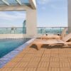 Wood Plastic Composite Deck Tiles (Set of 20), Sustainable Composite Decking Resist Rust, Water, Weather, Easy To Diy & Maintain, Ideal For Patios, Balconies, Rooftops - Burlywood - Image 3