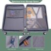 20" Carry On Luggage Lightweight Suitcase Tsa Lock USB Port Luggage Wheel Lock Artificial Leather Top Handle Spinner Wheels - Green - Image 5