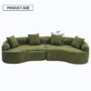 4 Seater Sofa With Chenille Fabric, 30D, 60 Hardness Full Sponge, 4 Pillow For Living Room, Home Furniture Sleeper Sectional Sofa For Apartment - Green - Image 12