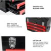 Portable 20" Steel Tool Box With 3 Drawers And Metal Latch Closure - Black / Red - Image 6