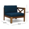 Radiat 5 Piece Outdoor L Shaped Sof Set With Coffee Table And Water Resistant Cushions - Teak - Image 8