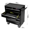 5 Drawers Multifunctional Tool Cart With Wheels - Black - Image 3