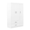 3 Door Wardrobe With 2 Drawers - White - Image 2