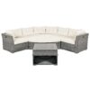 Patio Furniture Set Outdoor Daybed Rattan Sectional With Cushions And Center Table - Beige - Image 18