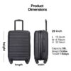 20" Carry On Luggage Lightweight Suitcase, Spinner Wheels - Black - Image 3