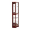 6 Shelf Corner Curio Display Cabinet With Lights, Mirrors And Adjustable Shelves (E26 Light Bulb Not Included) - Cherry - Image 9