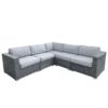 Patio Sectional With Cushions Stylish Outdoor Seating For Ultimate Comfort And Relaxation - Brown / Gray - Image 3