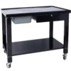 Transmission Teardown Work Station 1 / 2 Ton Capacity Sloping Drain Table Locking Drawer Removable Drain Basin Full-Width Lower Shelf Four Caster Wheels - Black - Image 7