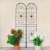 2 Pack Garden Metal Trellis Rustproof Trellis For Climbing Plants Outdoor Flower Support - Black - Image 3