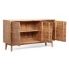 Boho Handcrafted 3 Door Sideboard, Carved Texture & Artisanal Charm - Natural - Image 8