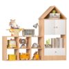 Versatile Children's Bookshelf With House Shaped Design Multifunctional Storage - Burly Wood - Image 6