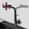 Modern Waterfall Kitchen Faucet With Temperature Display And Pull Down Sprayer, Zinc Construction - Matte Black - Image 5