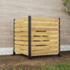 Goodyo - Outdoor Privacy Screen Cedar Wood And Aluminum Frame Fence For Pool Equipment And Trash Can Enclosures - Black / Natural - Image 2