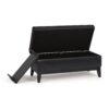 Oregon - Storage Ottoman Bench With Tray - Distressed Black - Image 2