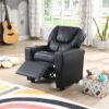 Sally Deluxe Kids Recliner Chair With Cup Holder - Black - Image 4