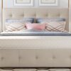 Queen Size Upholstered Platform Bed With 2 Drawers And 1 Twin Long Trundle - Dark Beige - Image 25