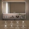 Aluminium Medicine Cabinet Mirror, With 3 Colors LED Light And Defogging Function - Khaki - Image 13