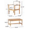 3 Piece Patio Set With Slatted Design, 2 Club Chairs And Coffee Table - Brown - Image 3