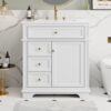 Freestanding 30" Bathroom Vanity With Sink, Soft Closing Door, Tip Out Drawer - White - Image 2