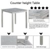5 Piece Counter Height Table Set, Wooden Kitchen Table Set With Square Table And 4 Upholstered Chairs, Counter Height Dining Table With Crystal Decoration And Chair Set - Silver Gray - Image 6