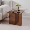 Tempered Brown Glass Sidetable, Small Tea Table Night Stand Tempered Glass Sofa Table - Brown - Image 4