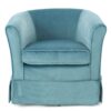 Zeniqua - Upholstered Velvet Swivel Chair With Loose Cover - Blue - Image 4