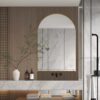 Arched Recessed Medicine Cabinet, Metal Framed Bathroom Wall Cabinet With Mirror And Adjustable Shelves, Wall Mirror With Storage For Bathroom - Matte Gold - Image 2