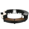Spa Surround Spa Frame Patio Rattan Sofa Set With Storage Spaces, Mini Sofa And Comfortable Cushion For Patio, Backyard - Beige - Image 19