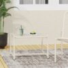 Outdoor Side Table With Metal Frame - White - Image 2