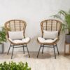 Calypso - Outdoor Chair With Water Resistance Cushion And Iron Frame - Beige - Image 2