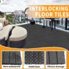 Plastic Interlocking Deck Tiles, (Set of 44), Patio Flooring Outdoor Waterproof All Weather Use For Garden Poolside Front / Back Yard - Light Gray - Image 10