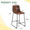 (Set of 2) Retro Bar Chairs, Comfortable Stools Suitable For Industrial And Vintage Style Settings - Brown - Image 3
