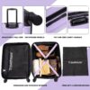 20" Carry On Luggage Lightweight Suitcase, Spinner Wheels - Lavender Purple - Image 5
