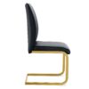 Luxurious And Minimalist Chair Covers, 2 High Elasticity Dining Chairs Arched Legs - Black / Gold - Image 16
