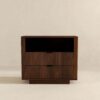 Lola - Mid-Century Modern Nightstand 2 Drawer Bed Side Table - Dark Brown - Image 3