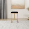 Joel - Mid-Century Modern Luxury Upholstered Stool - Black / Gold - Image 10