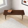 Mia - Mid-Century Modern Bench - Dark Brown - Image 16