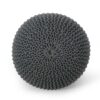 Bordeaux - Knitted Cotton Round Pouf Ottoman - Gray - Image 5