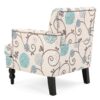 Vitality - Club Chair With Button Tufted Diamond Stitching And Turned Legs - Blue / White - Image 7