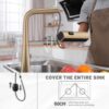 Waterfall Kitchen Faucet With Temperature Display And Pull Down Sprayer - Brushed Gold - Image 7