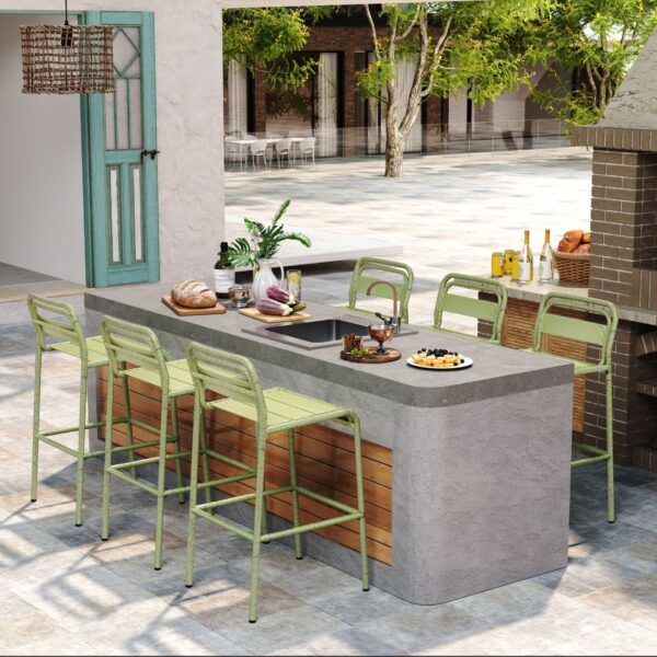 Carmella - Outdoor Barstool (Set of 6) - Green