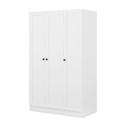 3 Door Shutter Wardrobe With Shelves - White