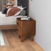 Logan - Mid-Century Modern Nightsd Bed Side Tables With 2 Drawers - Brown - Image 9
