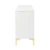 Modern Wood Sideboard Cabinet With Carved Door Panels, Adjustable Shelves, And Sturdy Metal Legs - White - Image 14
