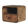 Extra Mini Wall Mounted Curved Nightstand With Open Slot - Brown - Image 8