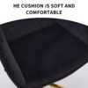 Adjustable Office Chair, Ergonomic Swivel Chair Velvet, Comfortable For Long Sitting - Black - Image 9