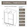 Glass Shower Door, Shower Sliding Door Walk In Shower Screen Dual Usage, 1 / 4" Thick Glass Panel With Stainless Steel Handle, Supporting Bar - Black - Image 3